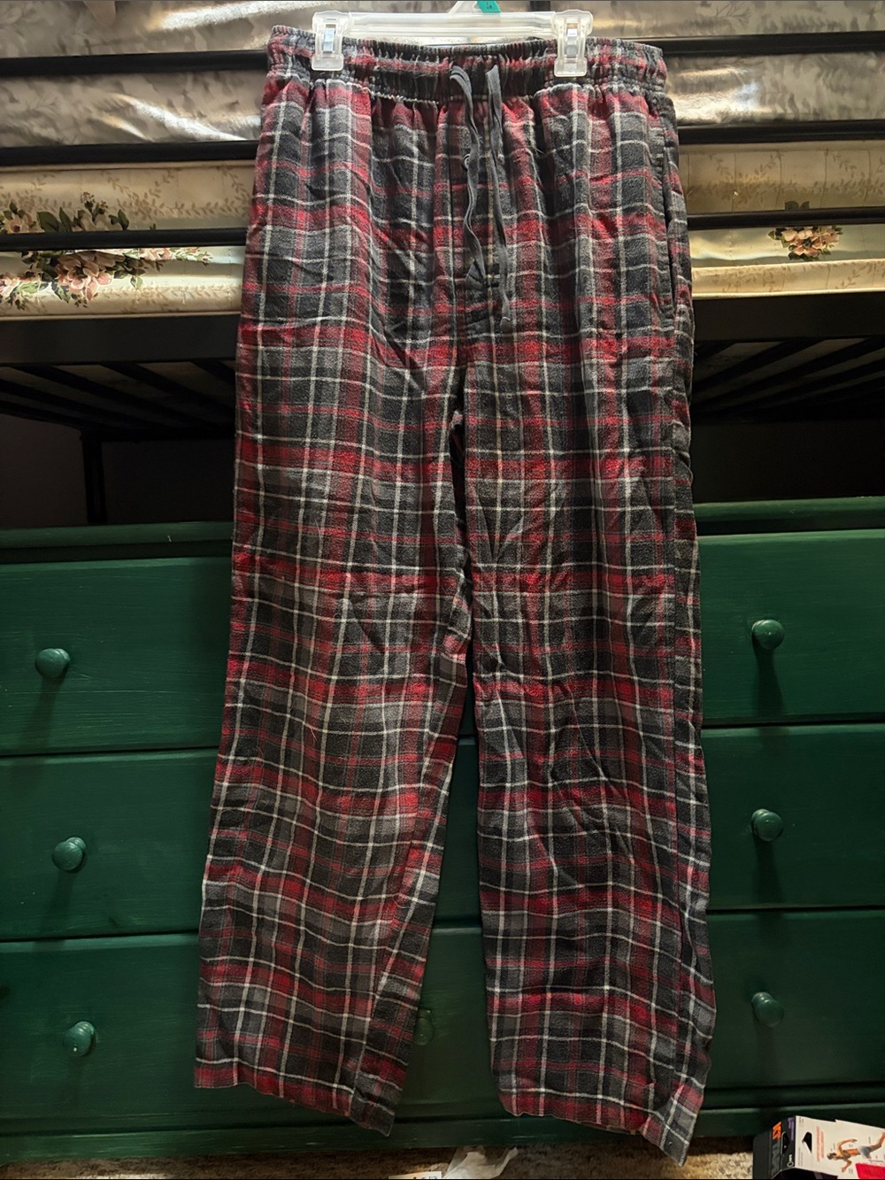 George Red and Gray Plaid Flannel pj pants